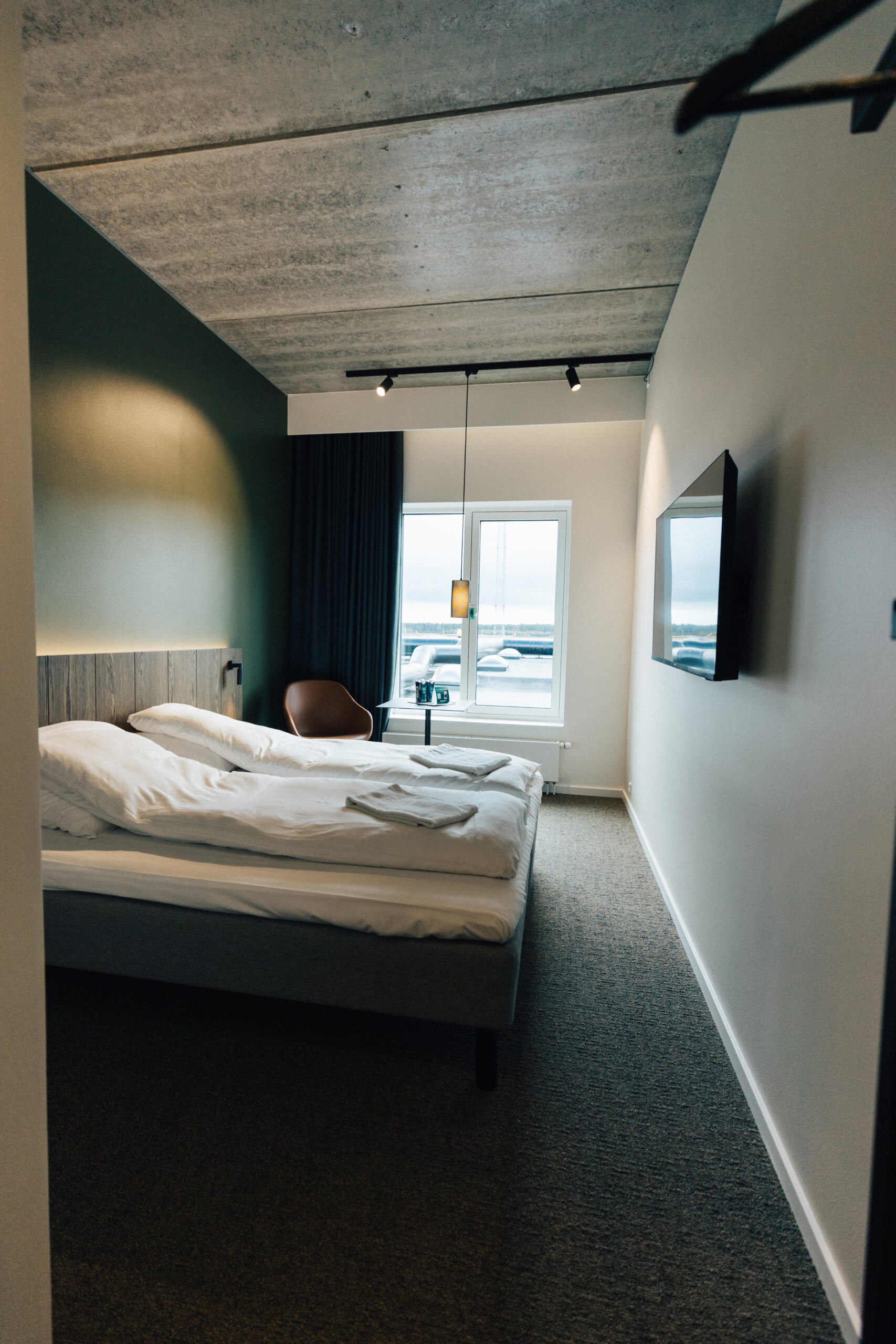 Double bed in all rooms at Aarhus Airport Hotel