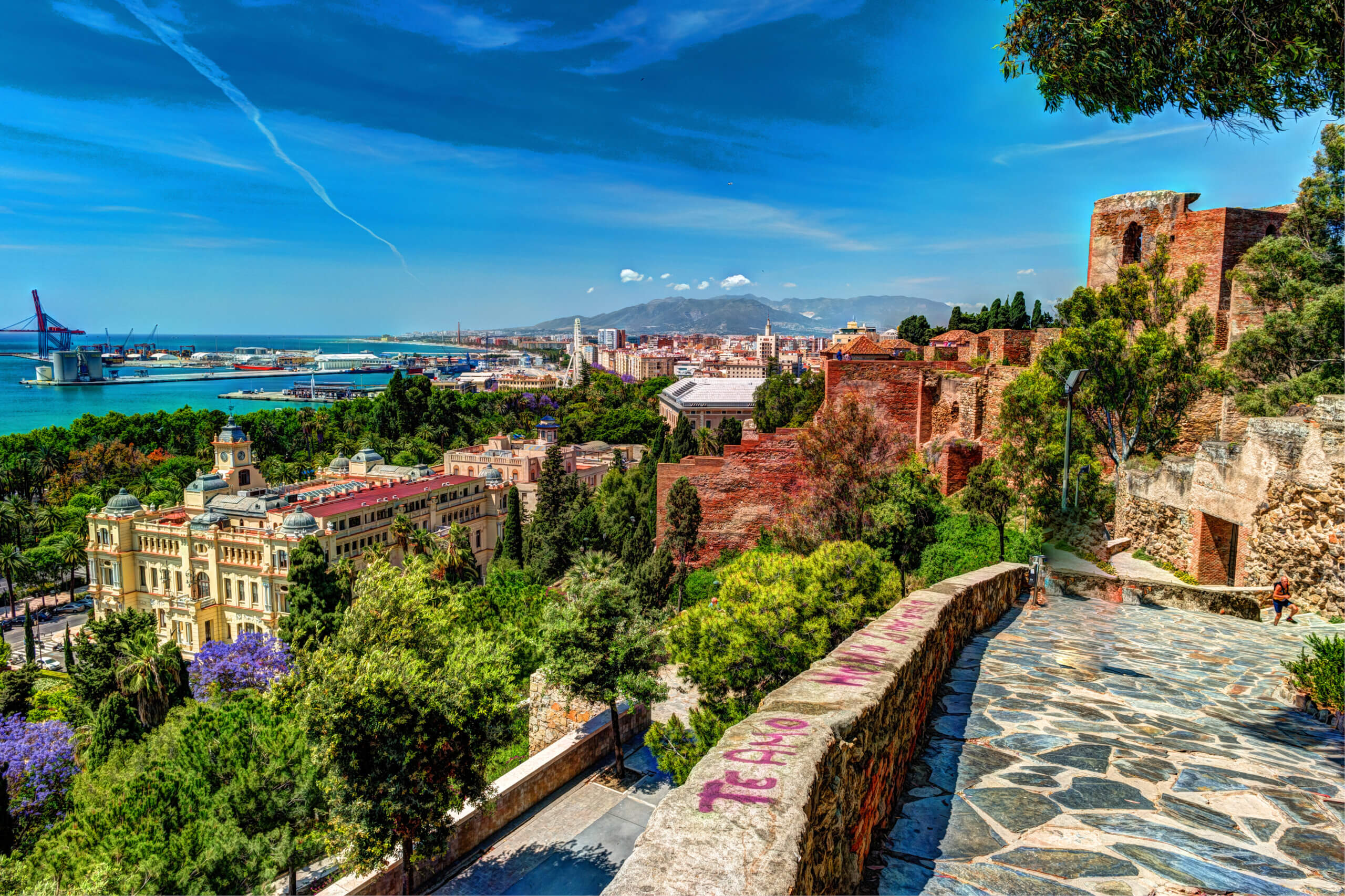 Udsigt over Malaga by fra borg