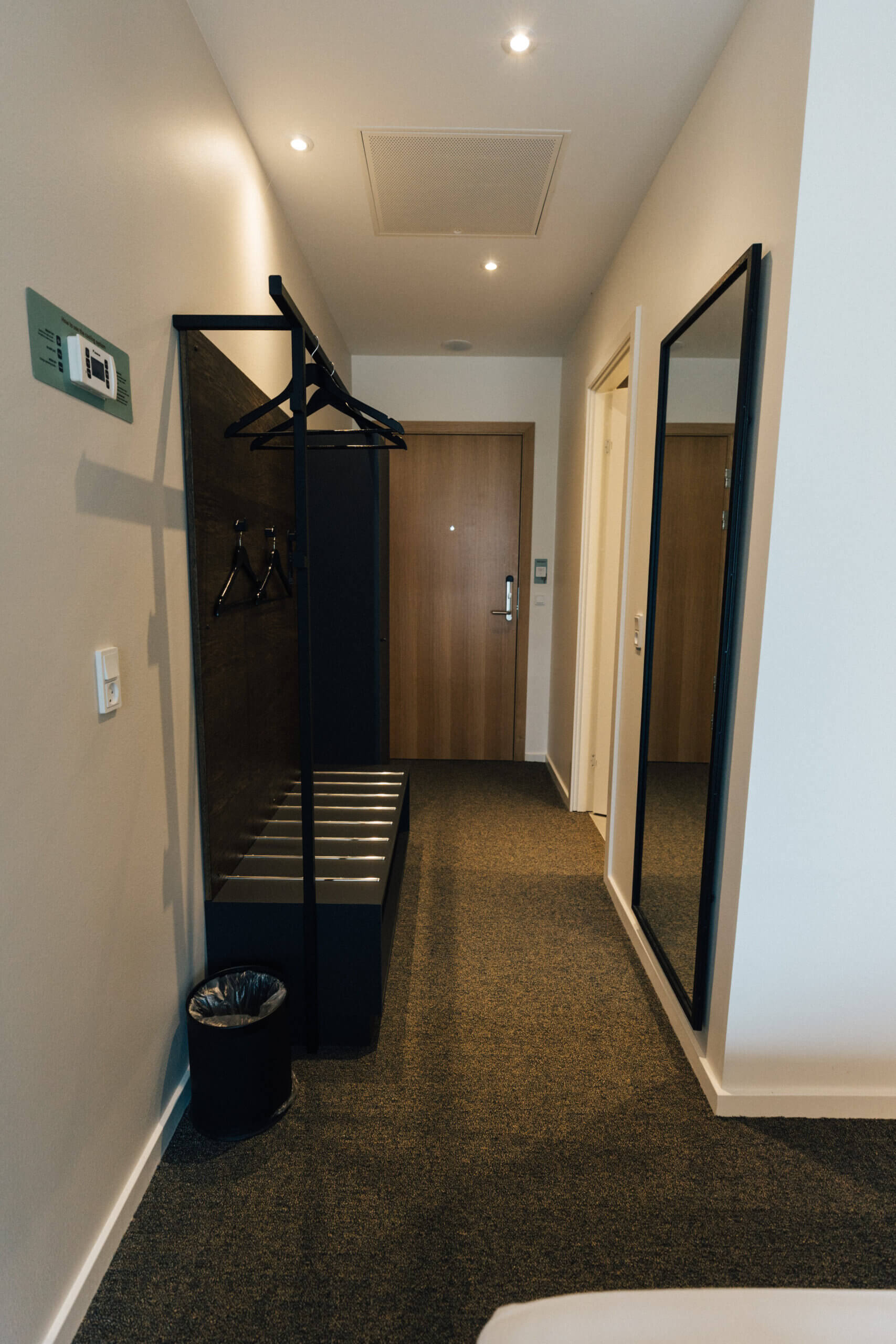 Entrance of a hotel room at Aarhus Airport